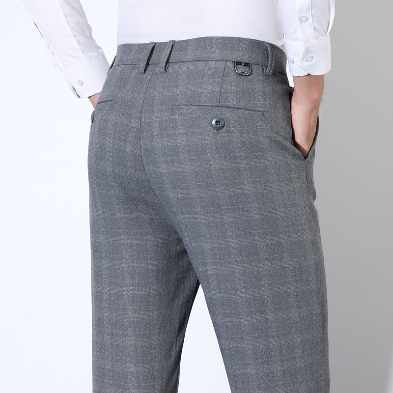 Men Formal Wear Wedding - Baumwolle Plaid Gestreiften Klassischen Anzug Hosen