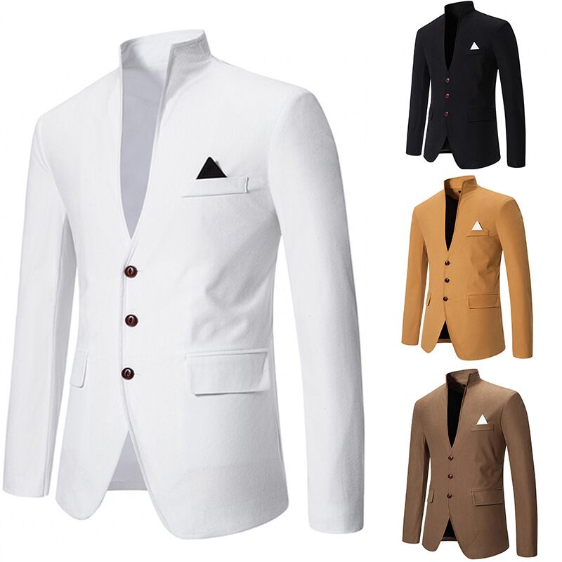 Men'S Formal Wear For Office - Lässiger Hochzeits-Smoking für Herren, Formeller Kragenloser