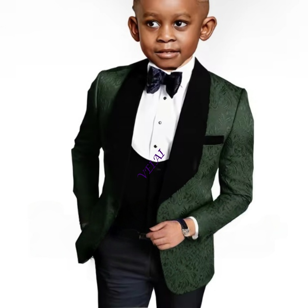 Formal Wear For Men Kids - IFashion Jungen Blumenmuster Dreiteiliger Anzug Hochzeits-Smoking