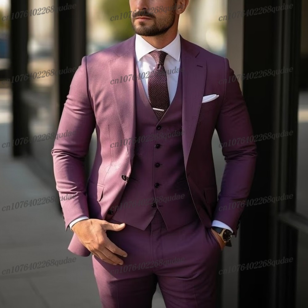 Formal Wear Jersey For Men - Lila Formeller Herrenanzug für Hochzeiten und