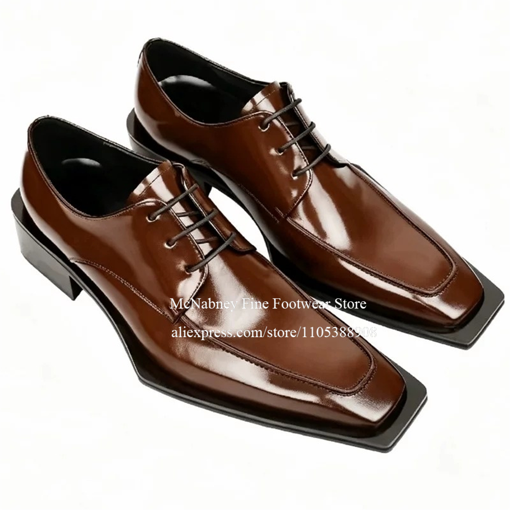 Men Formal Wear Dress - Spikeschnürschuhe aus Leder Schwarze Alpha-Male Gentleman