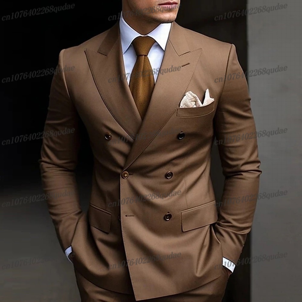 Formal Wear Jersey For Men - Brauner Herrenanzug für formelle Anlässe, Hochzeit,