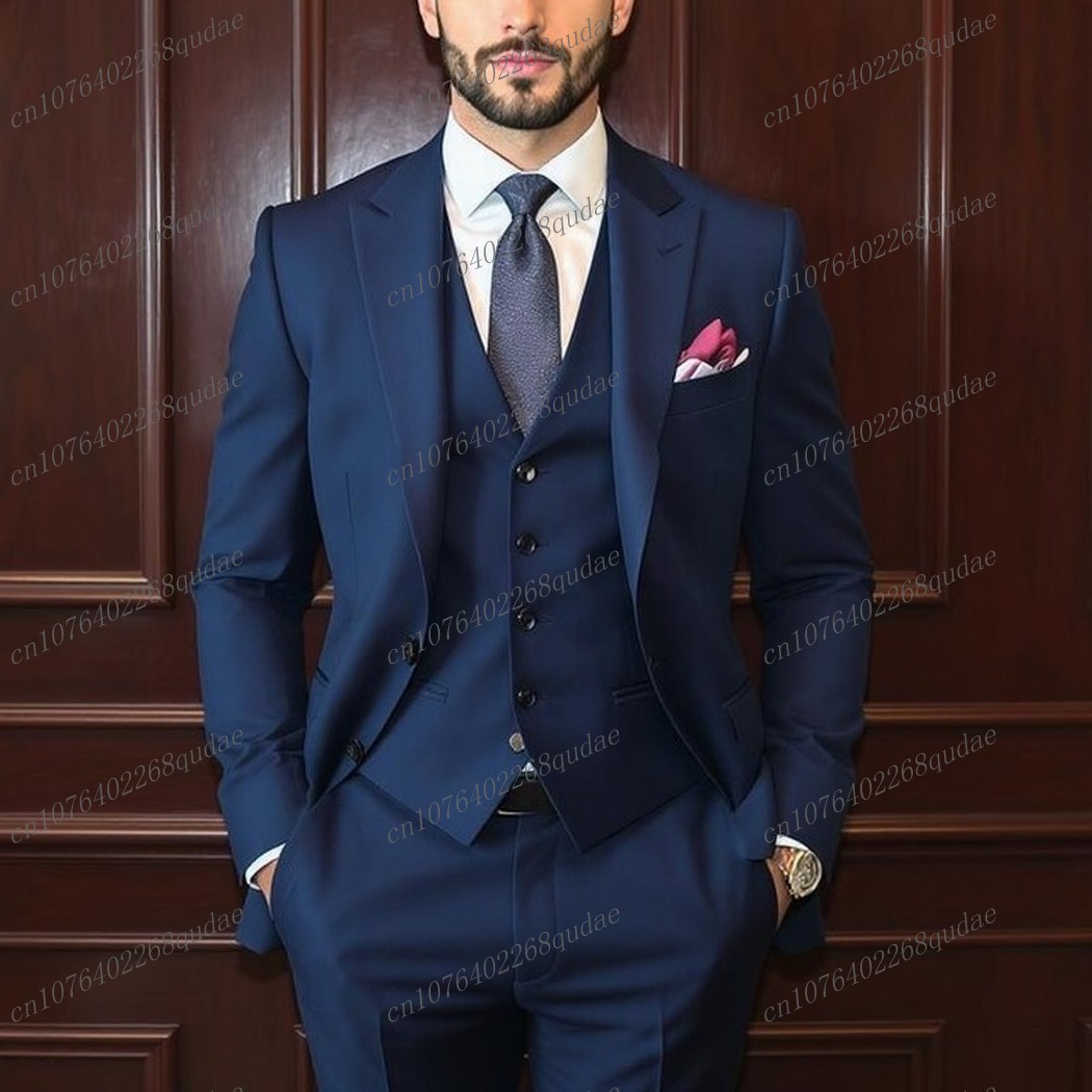 Marineblauer Herrenanzug für f – Formal Wear Jersey For Men Bewertung und Preis