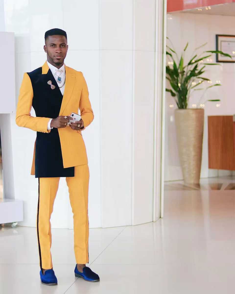 Schwarz-gelbes Herrenanzug-Set – Formal Wear For Men Yellow Bewertung und Preis
