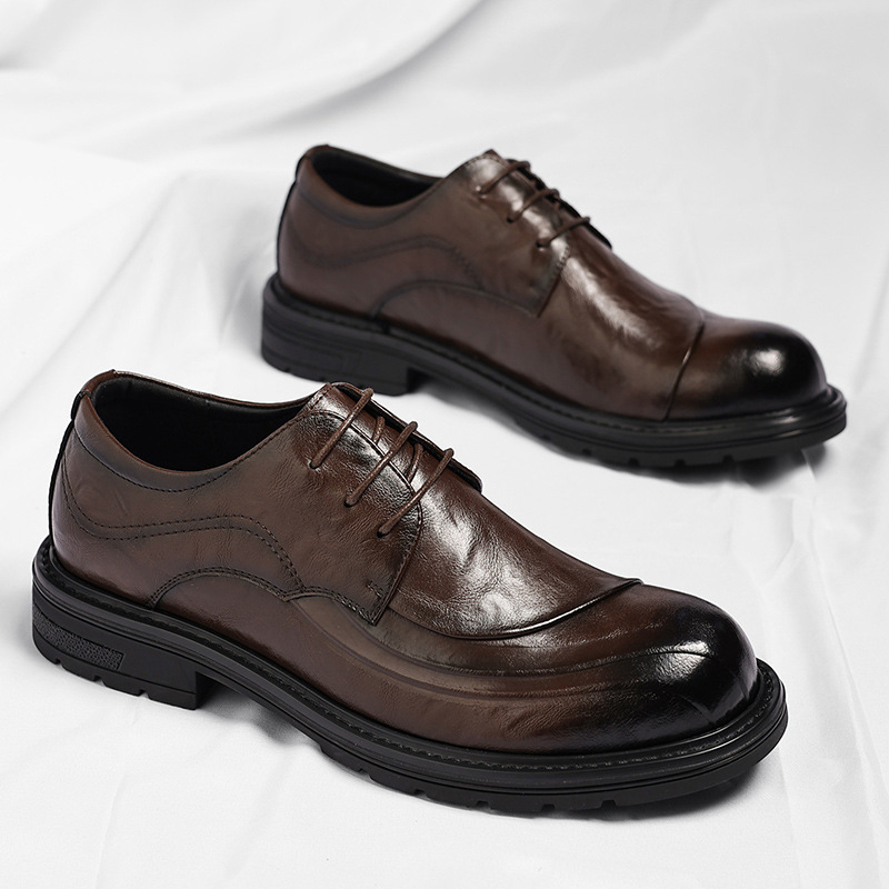 Braune, glänzende, echte Leder – Men'S Formal Wear For Office Bewertung und Preis