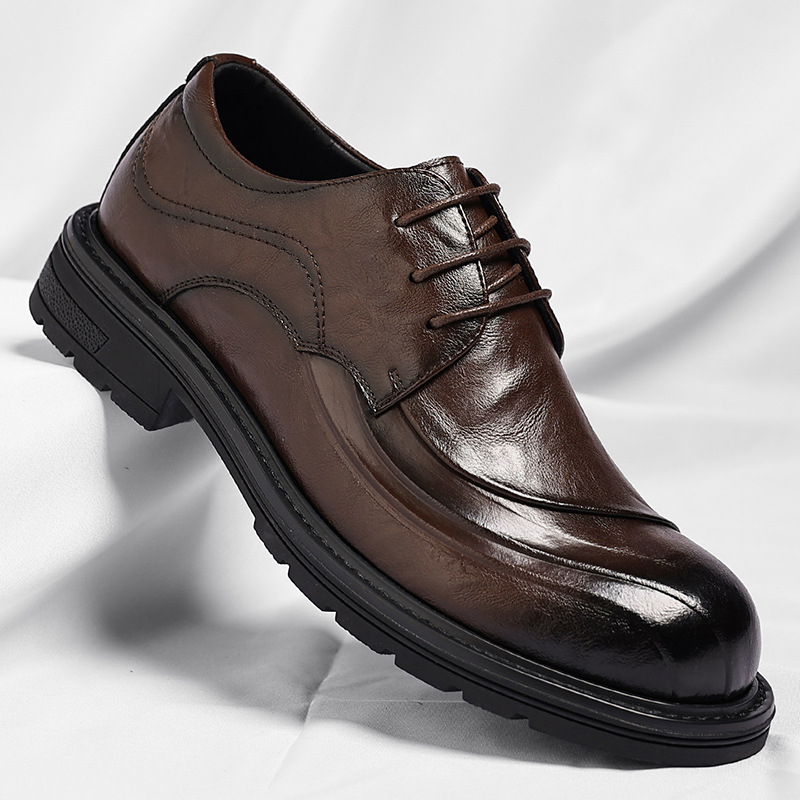 Braune, glänzende, echte Leder – Men'S Formal Wear For Office Bewertung und Preis