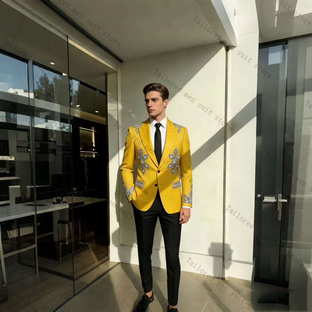 Gelber Herrenanzug 2-teilig mi – Formal Wear For Men Yellow Bewertung und Preis