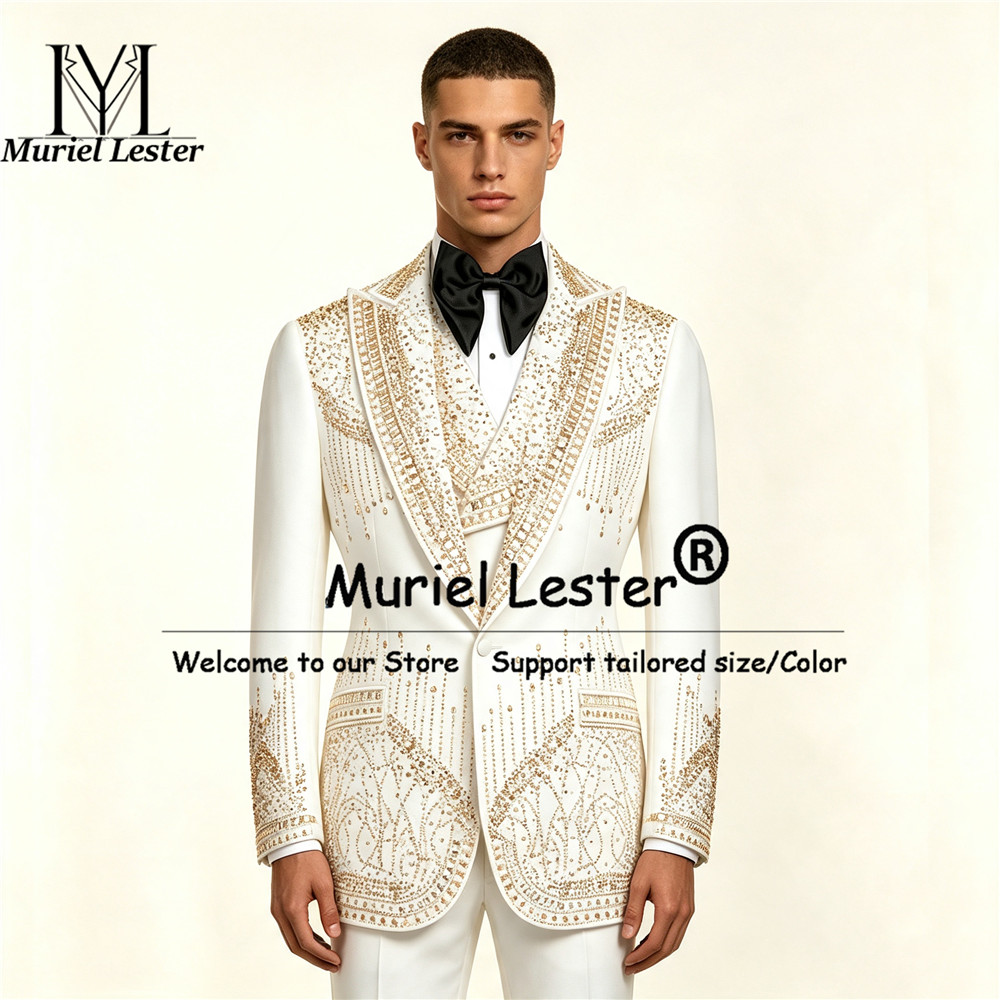 Luxus-Herrenanzüge 3-teiliges  – Men Formal Wear Wedding Bewertung und Preis