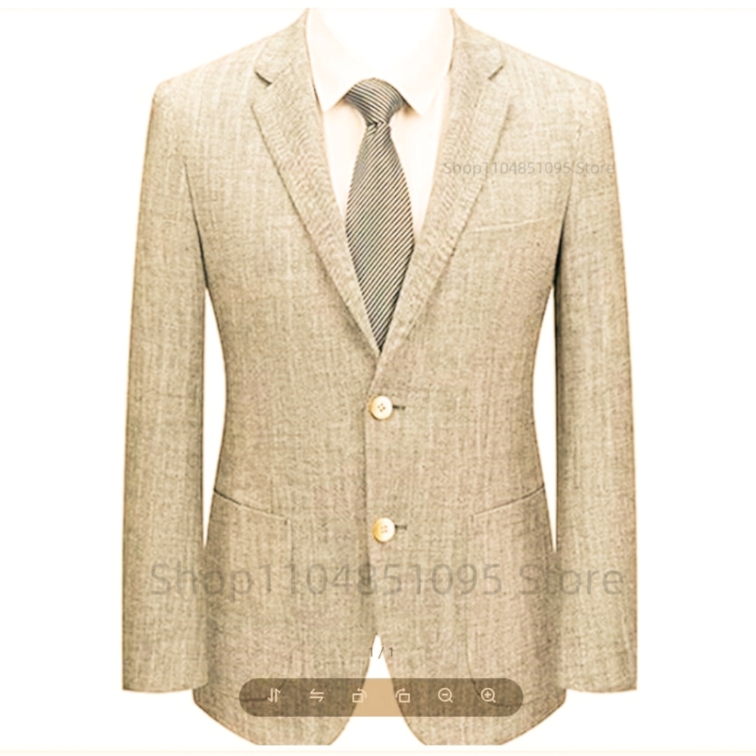 Herren Slim Fit Leinen-Anzugbl – Men Formal Wear Summer Bewertung und Preis