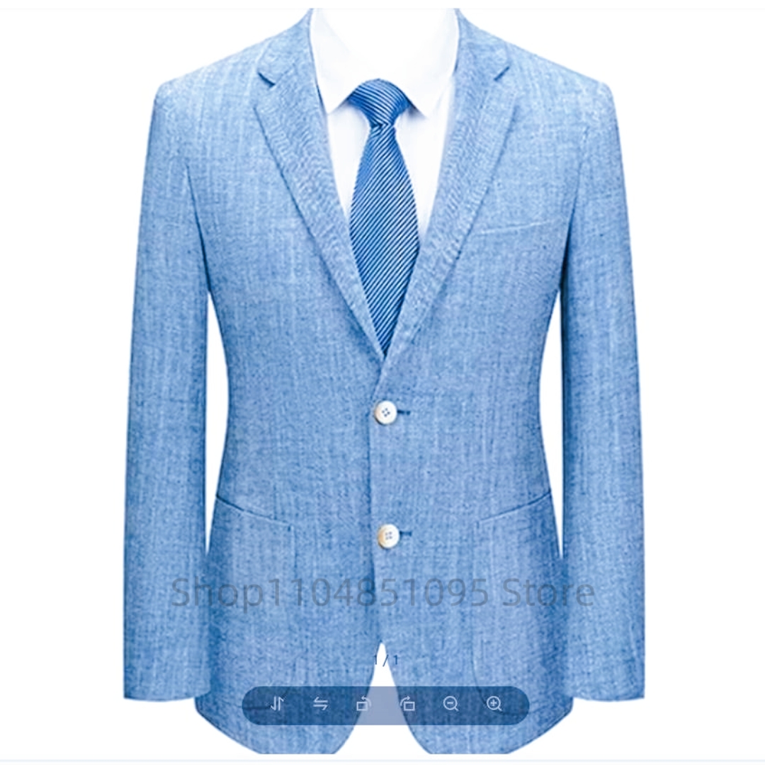 Herren Slim Fit Leinen-Anzugbl – Men Formal Wear Summer Bewertung und Preis