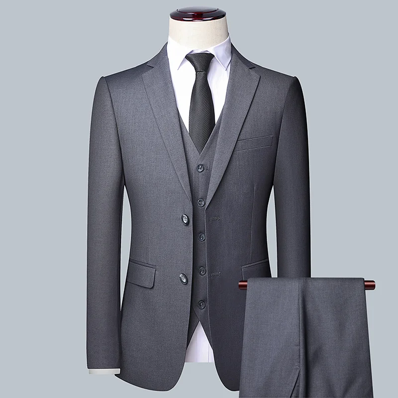 Einfarbiger Business-Anzug für – Men Formal Wear Wedding Bewertung und Preis