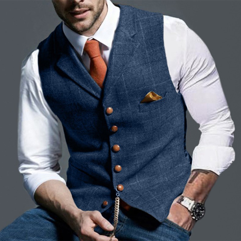 Mode männer Westen Revers Twee – Men Formal Wear Vest Bewertung und Preis