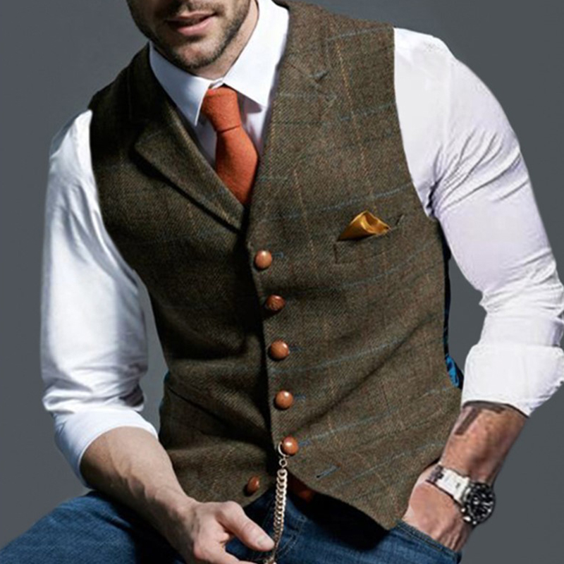Mode männer Westen Revers Twee – Men Formal Wear Vest Bewertung und Preis
