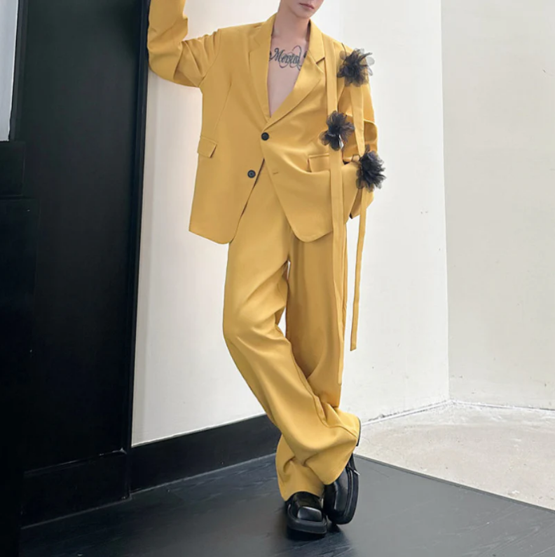 Gelber Herrenanzug Set 2-teili – Formal Wear For Men Yellow Bewertung und Preis