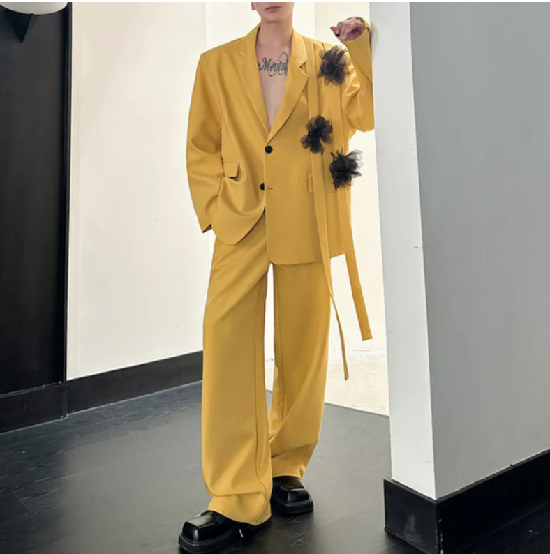 Gelber Herrenanzug Set 2-teili – Formal Wear For Men Yellow Bewertung und Preis