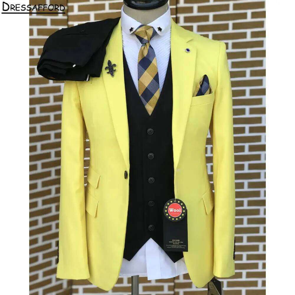 Gelber Eleganter Herren Busine – Formal Wear For Men Yellow Bewertung und Preis